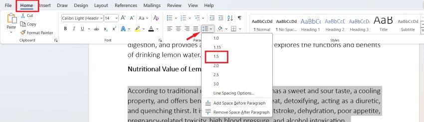 How to space lines and adjust line spacing in Word