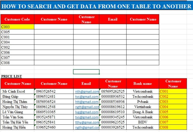 How to get data from one table to another