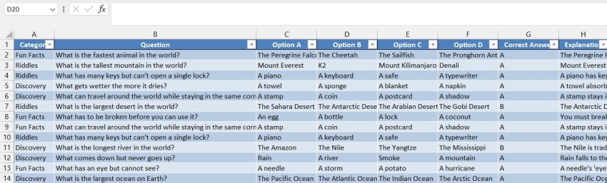 How to create tables in Excel1