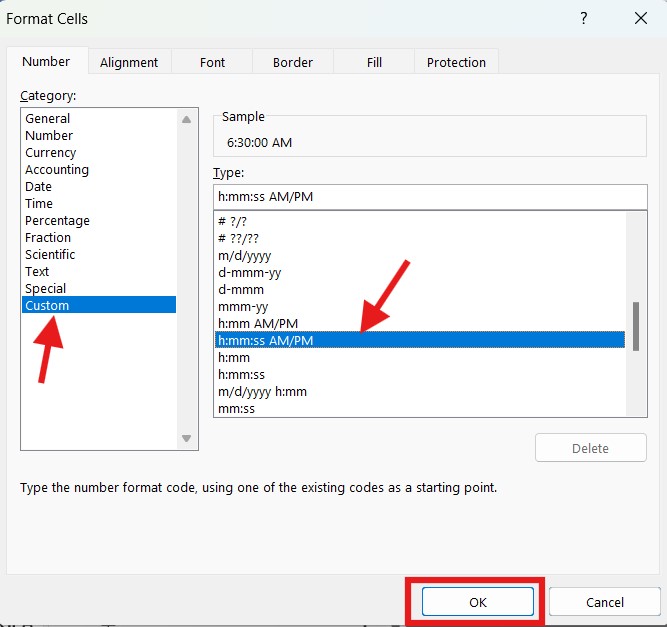 Instructions on how to insert and format time in Excel 2