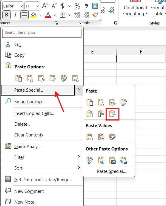 The simplest way to convert columns to rows in Excel