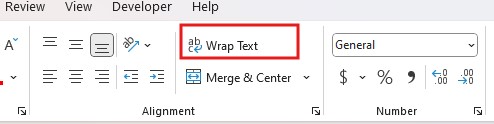 Wrap Text in Excel