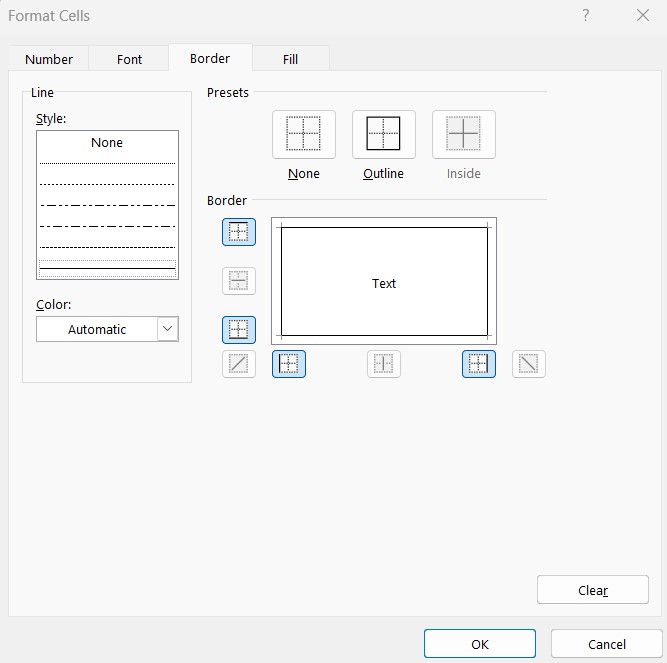 Automatically Add Borders to Cells in Excel with New Rule