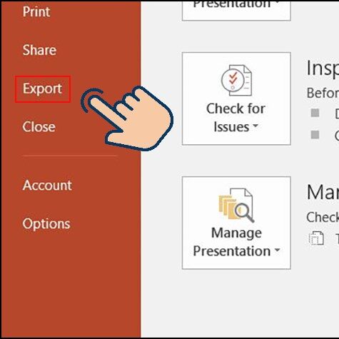 Scroll down and select Export. How to convert PowerPoint file content to Word