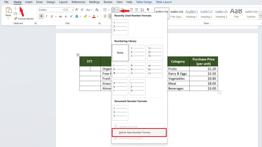 Summary of 4 ways to number in Microsoft Word quickly and simply