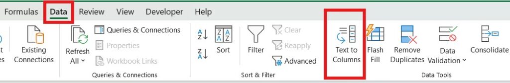 separate data in Excel