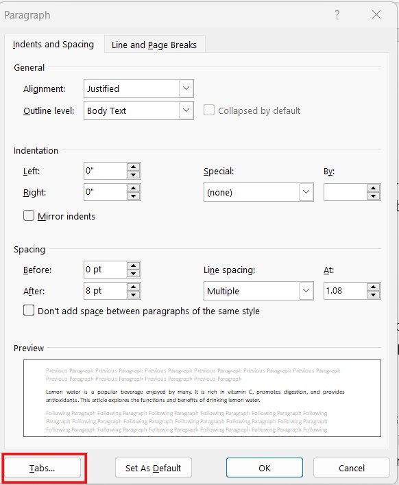 Instructions for 3 simple ways to indent first lines in Microsoft Word