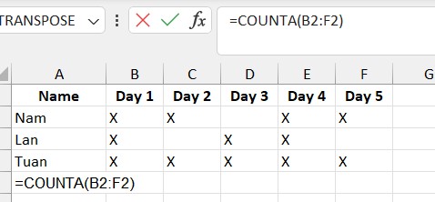 Count Cells in Excel1