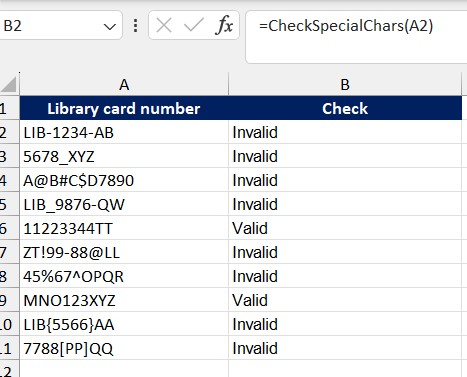 Find Special Characters in Excel 