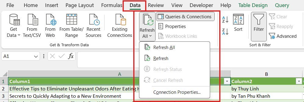 import data from a website into Excel