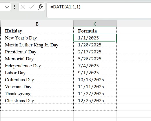 How to calculate and check if a day is a holiday or not in Excel