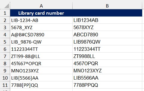 Remove Special Characters in Excel 2