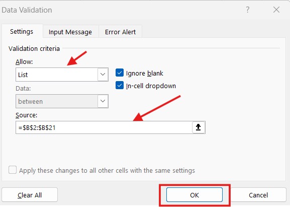 Drop Down List in Excel (Complete Guide)