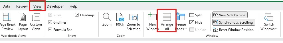 How to View Two or More Excel Sheets Side by Side