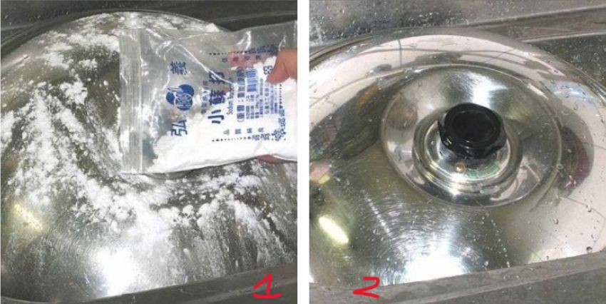 Loại bỏ vết dầu mỡ trong bếp với baking soda